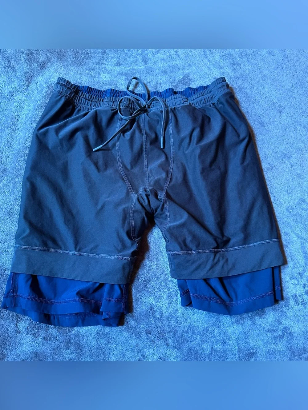 Rhone Mens Compression Lined Training Shorts Large Navy Blue